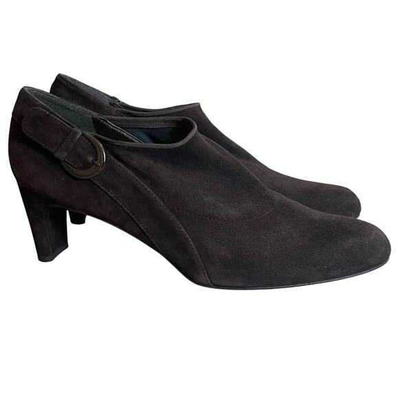 Stuart Weitzman Alma Pump SZ 9 Chocolate Brown Cola Suede Y2K VTG Heels - Picture 1 of 9